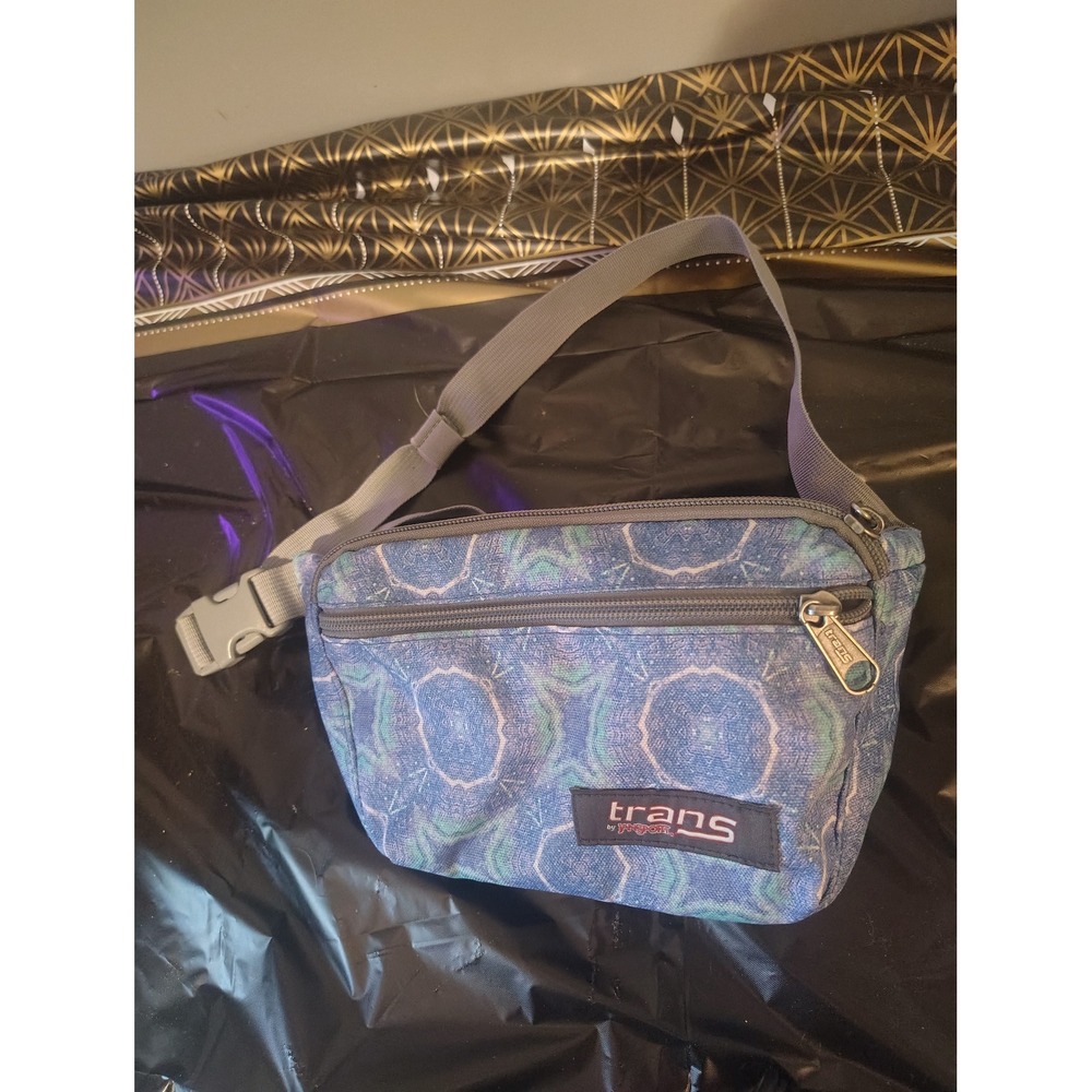 Trans by JanSport Waist Pack Blue Green Kaleidoscope Geometric Fanny Pack Bag